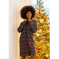 Happy Shorts Happy Shorts Ladies Nightshirt Long Sleeve Flannel Red/Grey Checkered