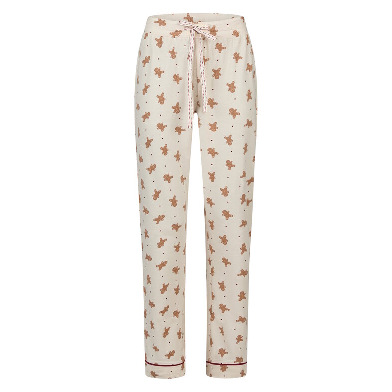 Happy Shorts Happy Shorts Dames Kerst Pyjama Set Shirt + Broek Rood/Wit Gingerbread