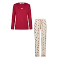 Happy Shorts Happy Shorts Ladies Christmas Pajama Set Shirt + Pants Red/White Gingerbread
