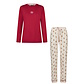 Happy Shorts Happy Shorts Dames Kerst Pyjama Set Shirt + Broek Rood/Wit Gingerbread
