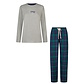 Happy Shorts Happy Shorts Dames Kerst Pyjama Set Shirt + Broek Grijs/Groen Geruit