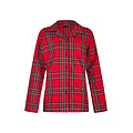 Happy Shorts Happy Shorts Dames Kerst Pyjama Set Shirt + Broek Rood Geruit Flanel