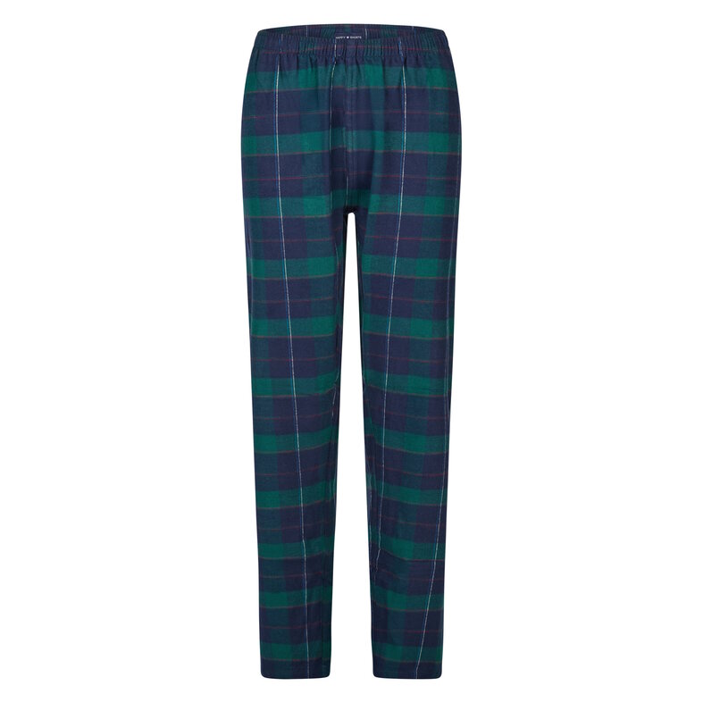 Happy Shorts Happy Shorts Dames Kerst Pyjama Set Shirt + Broek Blauw/Groen Geruit Flanel