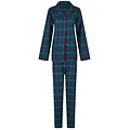 Happy Shorts Happy Shorts Dames Kerst Pyjama Set Shirt + Broek Blauw/Groen Geruit Flanel