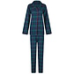 Happy Shorts Happy Shorts Ladies Christmas Pajama Set Shirt + Pants Blue/Green Checkered Flannel