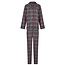 Happy Shorts Happy Shorts Dames Kerst Pyjama Set Shirt + Broek Grijs/Rood Geruit Flanel