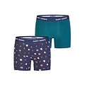 Happy Shorts Happy Shorts Men's Boxer Shorts Christmas 2-Pack Dark Blue/Green