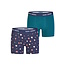 Happy Shorts Happy Shorts Men's Boxer Shorts Christmas 2-Pack Dark Blue/Green
