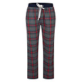 Happy Shorts Happy Shorts Men's Christmas Pajama Set Shirt + Pants Gray/Red Checkered Flannel