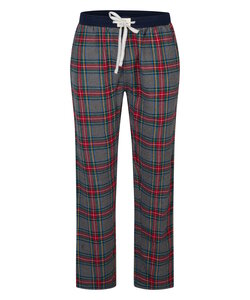 Happy Shorts Heren Pyjama Broek Lang Grijs/Rood Geruit Flanel