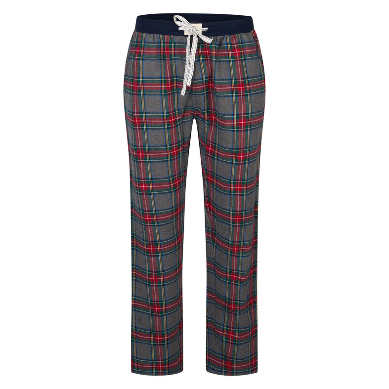 Happy Shorts Happy Shorts Men's Pyjama Pants Long Grey/Red Checkered Flannel