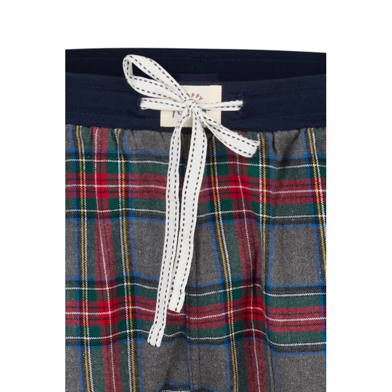 Happy Shorts Happy Shorts Men's Pyjama Pants Long Grey/Red Checkered Flannel