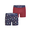Happy Shorts Happy Shorts Heren Boxershorts Kerst 2-Pack Donkerblauw/Bordeaux