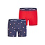 Happy Shorts Happy Shorts Heren Boxershorts Kerst 2-Pack Donkerblauw/Rood