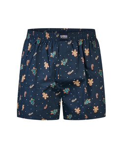 Happy Shorts Wide Christmas Boxer Shorts Men's Gingerbread Blue