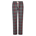 Happy Shorts Happy Shorts Ladies Pyjama Pants Long Gray/Red Checkered Flannel