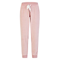 By Louise By Louise Dames Winter Pyjama Set Lang Badstof Wit/Roze Gestreept