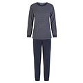 By Louise By Louise Ladies Winter Pajama Set Long Terry Dark Blue Striped