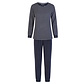 By Louise By Louise Ladies Winter Pajama Set Long Terry Dark Blue Striped
