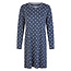 By Louise By Louise Dames Nachthemd Interlock Lange Mouw Donkerblauw Polkadot