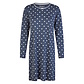 By Louise By Louise Dames Nachthemd Interlock Lange Mouw Donkerblauw Polkadot