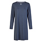 By Louise By Louise Dames Nachthemd Interlock Lange Mouw Donkerblauw Gestipt