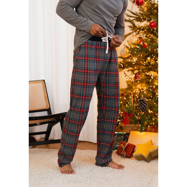 Happy Shorts Happy Shorts Men's Christmas Pajama Pants Long 2-Pack Checkered