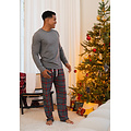 Happy Shorts Happy Shorts Men's Christmas Pajama Pants Long 2-Pack Sugar Cane/Checked
