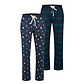 Happy Shorts Happy Shorts Men's Christmas Pajama Pants Long 2-Pack Gingerbreadmen/Checked