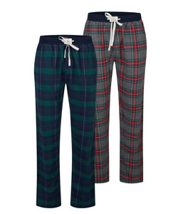 Happy Shorts Heren Kerst Pyjamabroek Lang 2-Pack Geruit