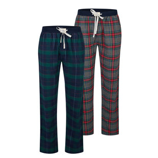 Happy Shorts Heren Kerst Pyjamabroek Lang 2-Pack Geruit