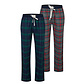 Happy Shorts Happy Shorts Men's Christmas Pajama Pants Long 2-Pack Checkered