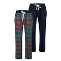 Happy Shorts Happy Shorts Men's Christmas Pajama Pants Long 2-Pack Sugar Cane/Checked