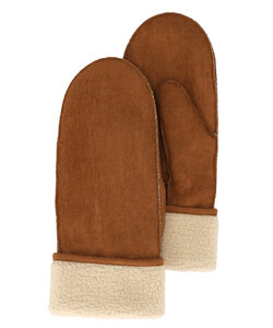 Sarlini Ladies Suede Mittens Cognac