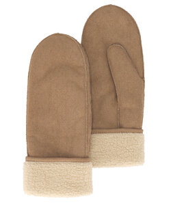 Sarlini Ladies Suede Mittens Light Brown
