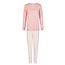 By Louise By Louise Ladies Winter Pajama Set Long Interlock Pink/White Striped