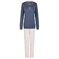 By Louise By Louise Women's Winter Pajama Set Long Interlock Blue/White Print