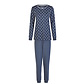 By Louise By Louise Ladies Winter Pajama Set Long Interlock Dark Blue Polka Dot