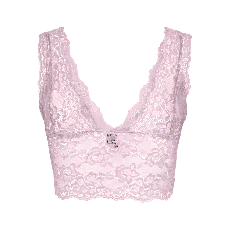 PIECES Pieces Dames Bralette Bra Top Kant Microfiber Roze