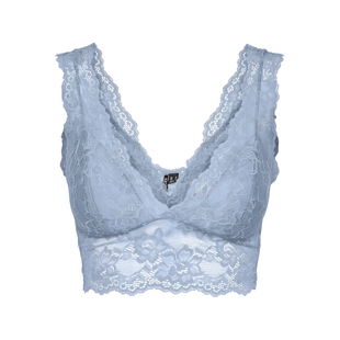 Pieces Ladies Bralette Bra Top Lace Microfiber Light Blue