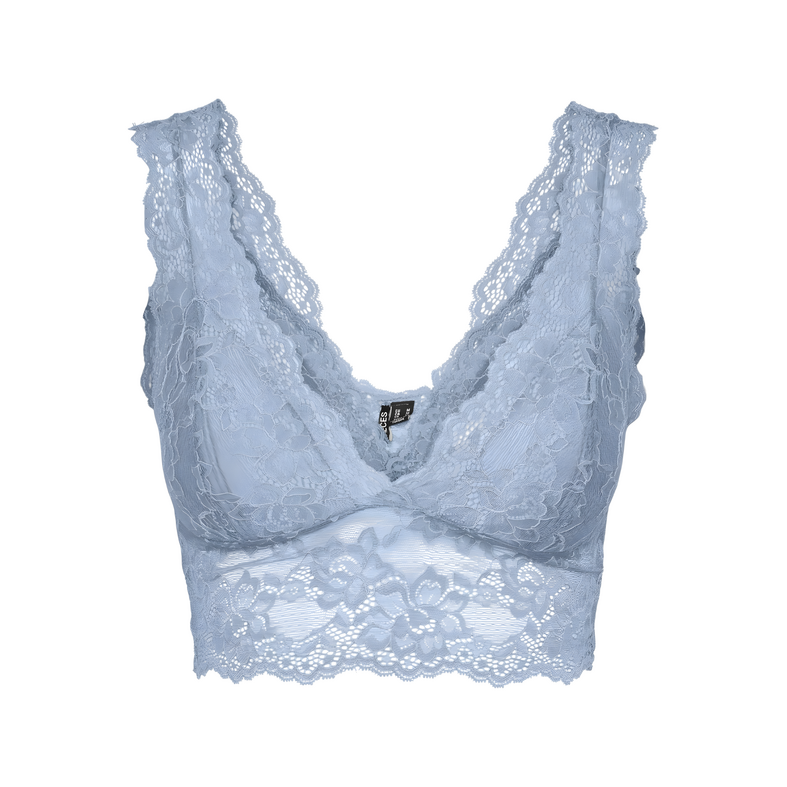 PIECES Pieces Ladies Bralette Bra Top Lace Microfiber Light Blue