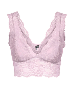 Pieces Ladies Bralette Bra Top Lace Microfiber Pink