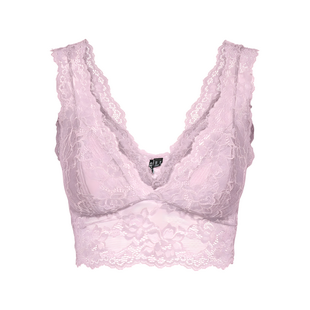 Pieces Ladies Bralette Bra Top Lace Microfiber Pink