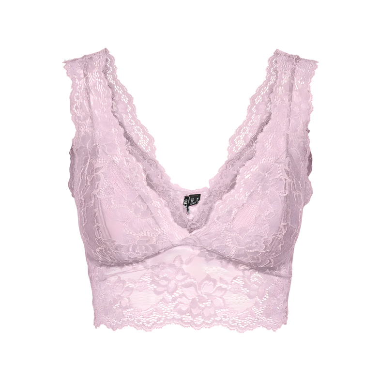 PIECES Pieces Dames Bralette Bra Top Kant Microfiber Roze