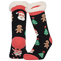 Apollo Apollo Dames Kerst Huissokken Met Antislip Donkerblauw Kerstboom Print
