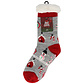 Apollo Apollo Ladies Christmas House Socks With Non-Slip Gray Print