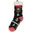 Apollo Apollo Dames Kerst Huissokken Met Antislip Donkerblauw Kerstboom Print