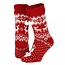 Apollo Apollo Dames Huissokken Kerstsokken Met Antislip Rood
