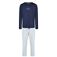 Phil & Co Phil & Co Men's Pyjama Set Long Dark Blue/Light Blue Striped
