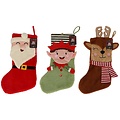 Apollo Apollo Grote Kerstsokken Kerst Print 3-Pack Kerstman/Kerstelf/Rendier